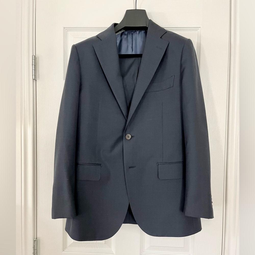 Suit Supply Wool Navy Slim Cut Blazer